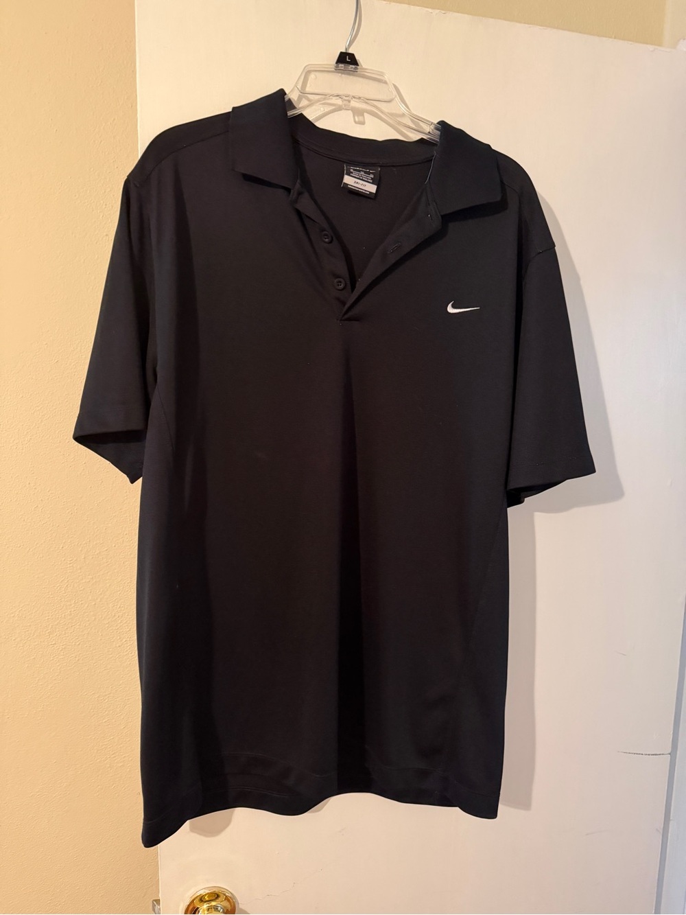 Nike Men’s Black Polo with White Swoosh